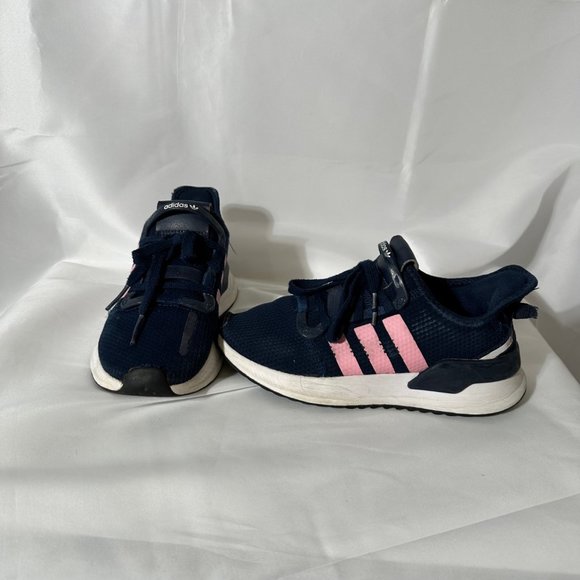 Adidas navy and pink sneakers youth 4 or women's 6 - Picture 1 of 7